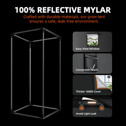 Spider Farmer G4500 Complete Grow Tent Kit – 140×70×200 cm Tent + 320W Full Spectrum LED + 4″ Ventilatiesysteem + 6″ Clipfan + Klimaatregeling