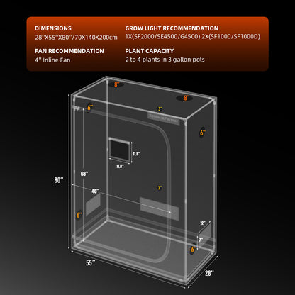 Spider Farmer G4500 Complete Grow Tent Kit – 140×70×200 cm Tent + 320W Full Spectrum LED + 4″ Ventilatiesysteem + 6″ Clipfan + Klimaatregeling